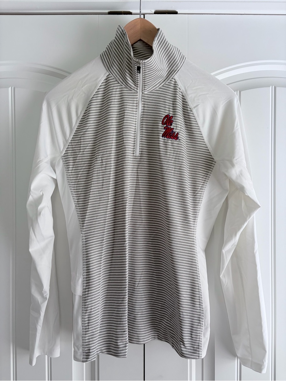 Cutter & Buck Ole Miss Rebels Forge Tonal Stripe Half Zip Pullover Women's Sz M
